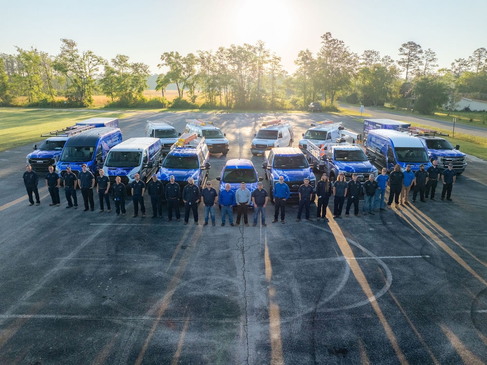 Aerial view of a Holly Electric jobsite in Lake City, FL